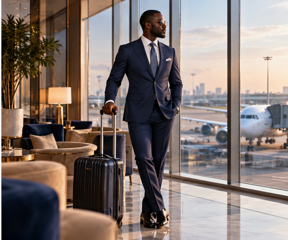 Corporate traveller at airport